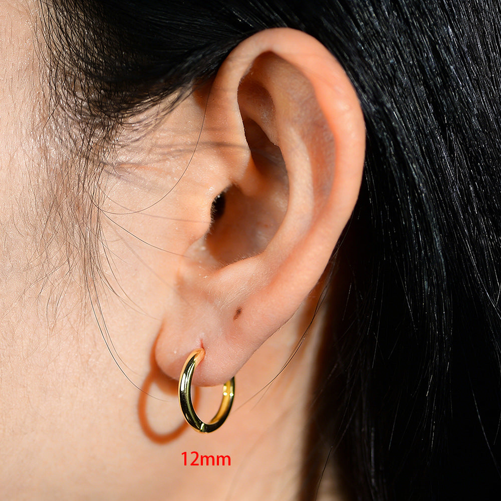 S925 Sterling Silver Ear Buckle Bare Body Earrings