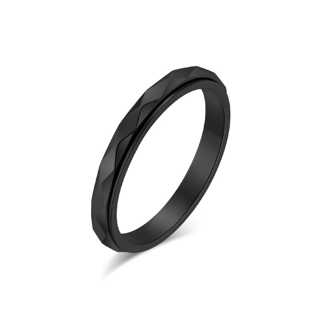 Steel Ring – Minimalist Geometric Rotating Rhombus