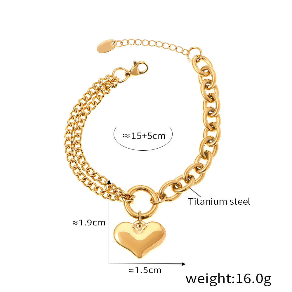 Planderful Jewelry Cuban Link Bracelet In Titanium Steel With 18K Gold Plating For Timeless Luxury