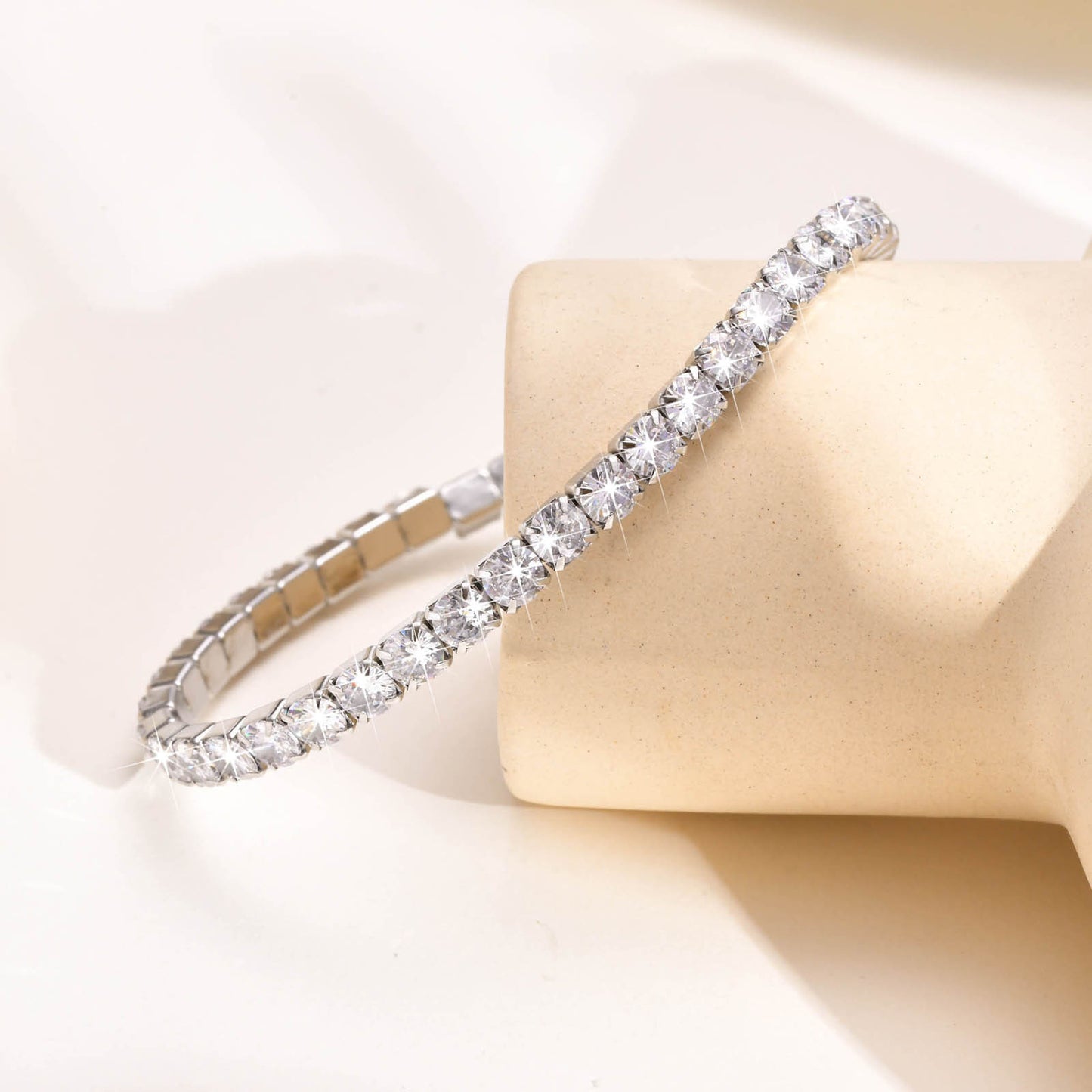 Ins Women's Bracelet Stainless Steel Zircon Tennis Bracelet