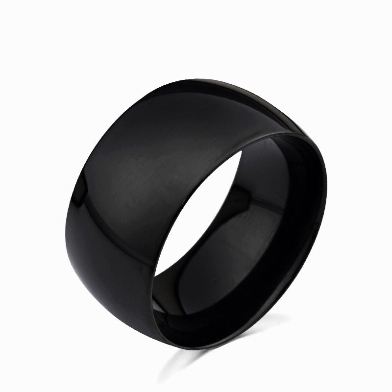 Cross-Border European Titanium Steel Ring for Men Large Finger