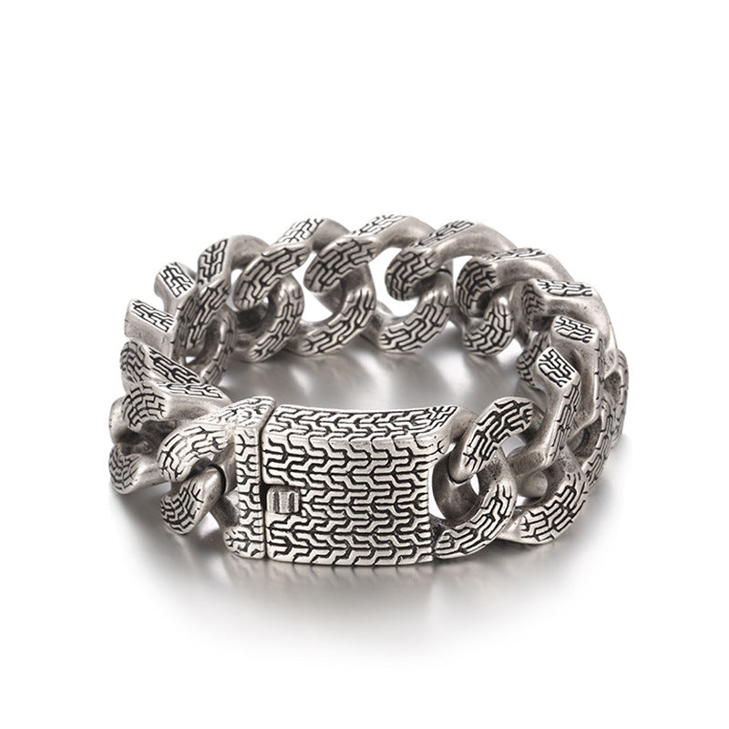 Punk Trident Symbol Stainless Steel Bracelet for the Bold Modern Man