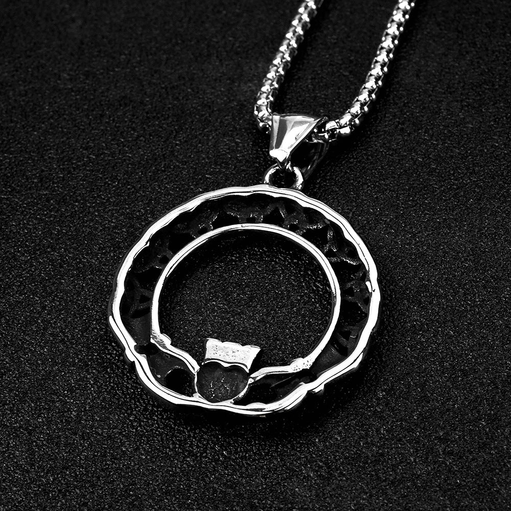 European And American Retro Stainless Steel Men's Pendant Personalized Viking Celtic Knot Necklace For Men