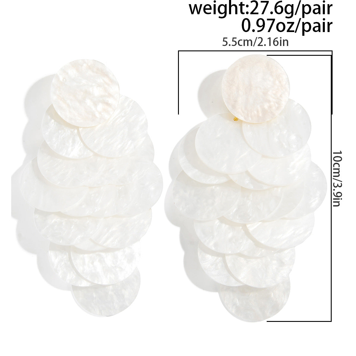 Planderful Vienna Verve Acrylic Disc Earrings For Women Fringed Statement Jewelry