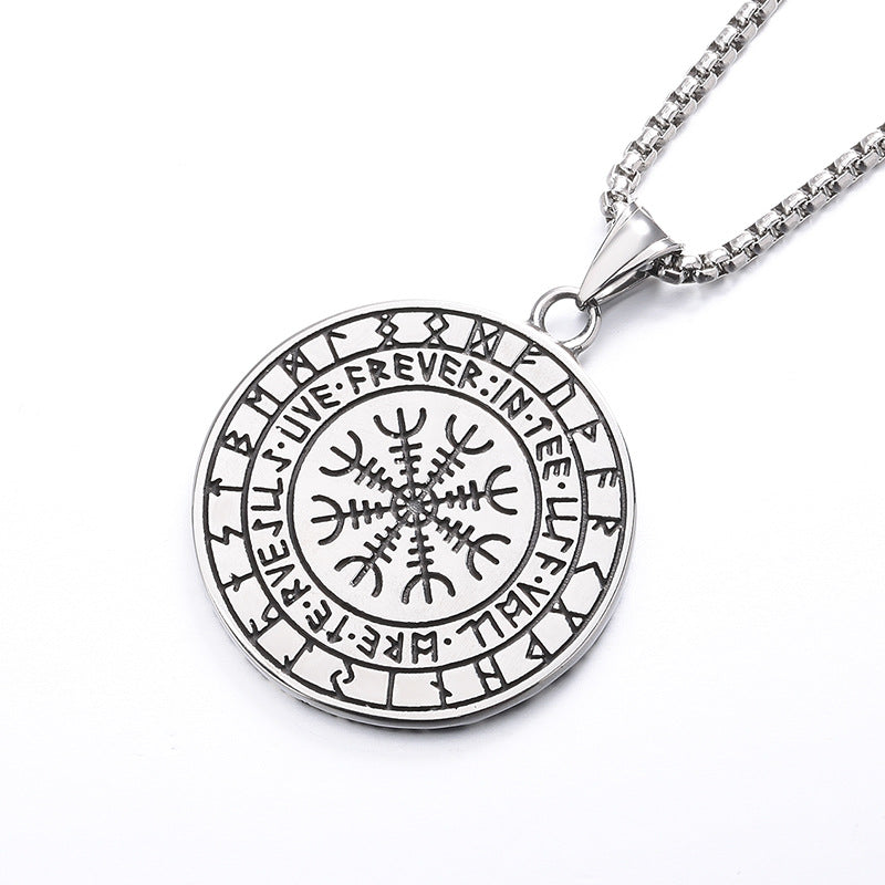 Stainless Steel Necklace - Minimalist Viking Compass For Him