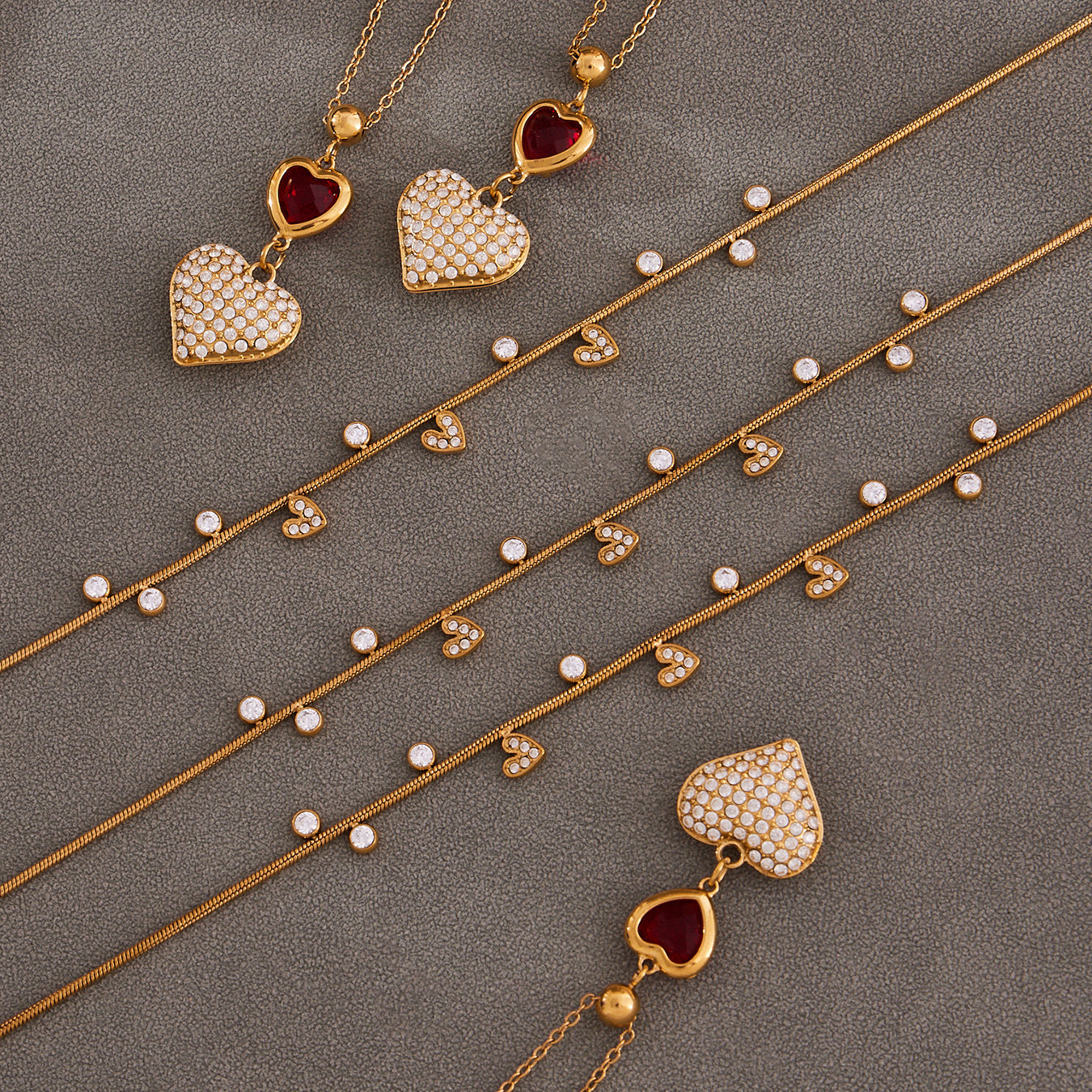 Planderful Light Luxury Heart Shaped Zircon Pendant Women