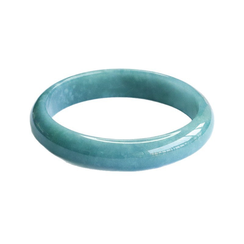 Blue Water Jadeite Classic Round Bangle