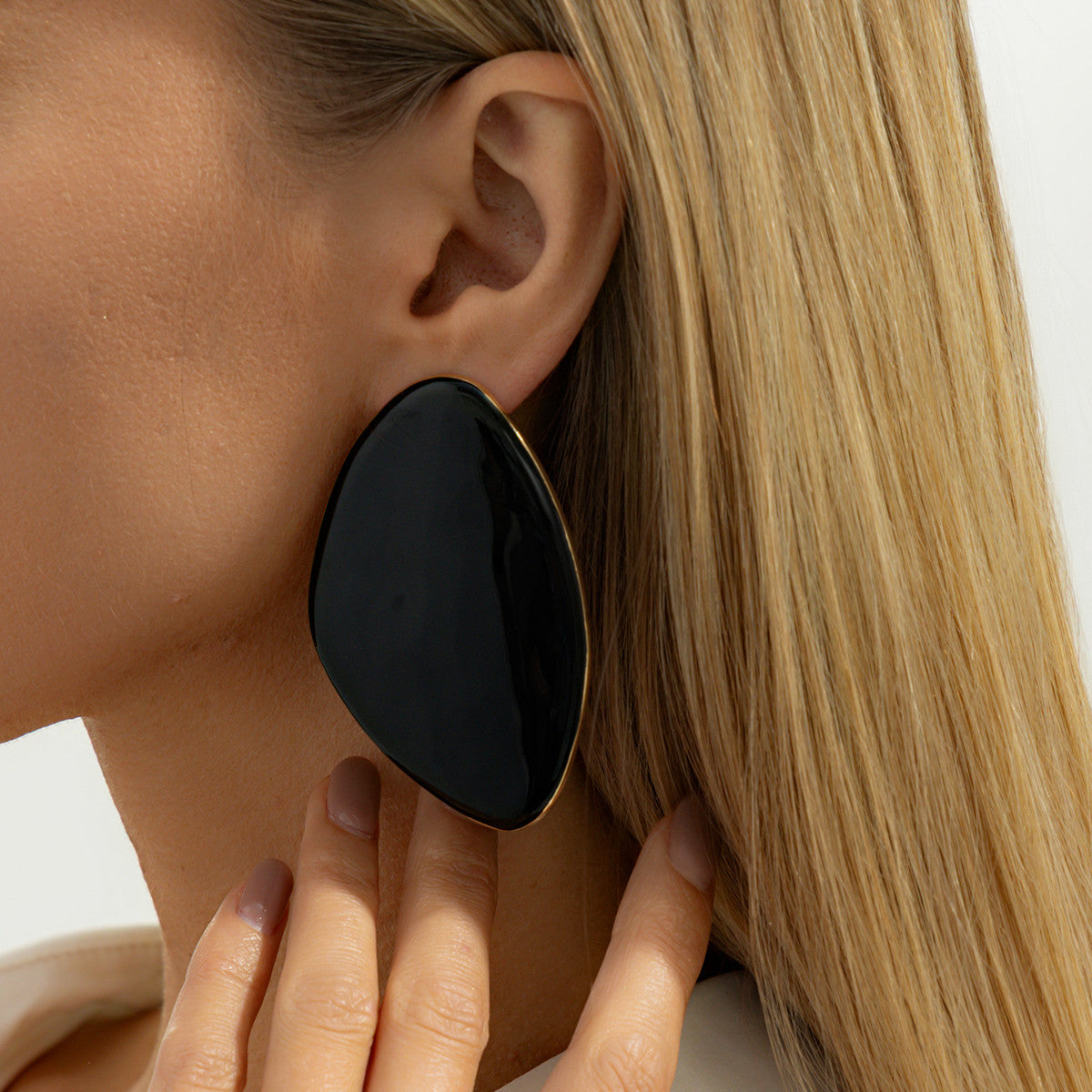 Planderful Smudged Oil Stud Earrings Bold Irregular Design for Women Vienna Verve Collection