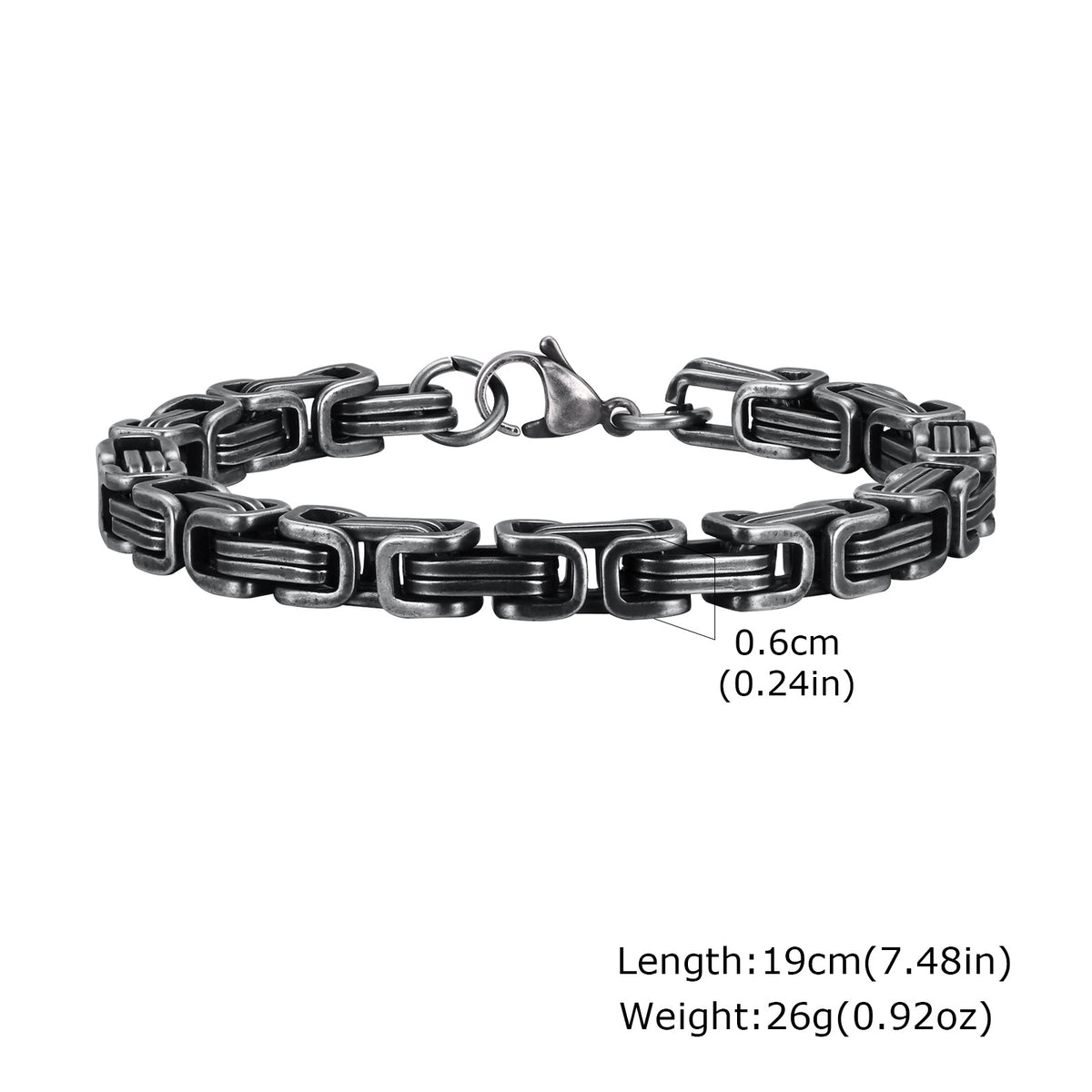 Square Byzantine Gold Foreign Stainless Steel Bracelet for Men