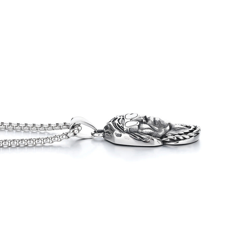 Steel Necklace - Vintage Punk Pendant for Everyday Streetwear Chic by Planderful