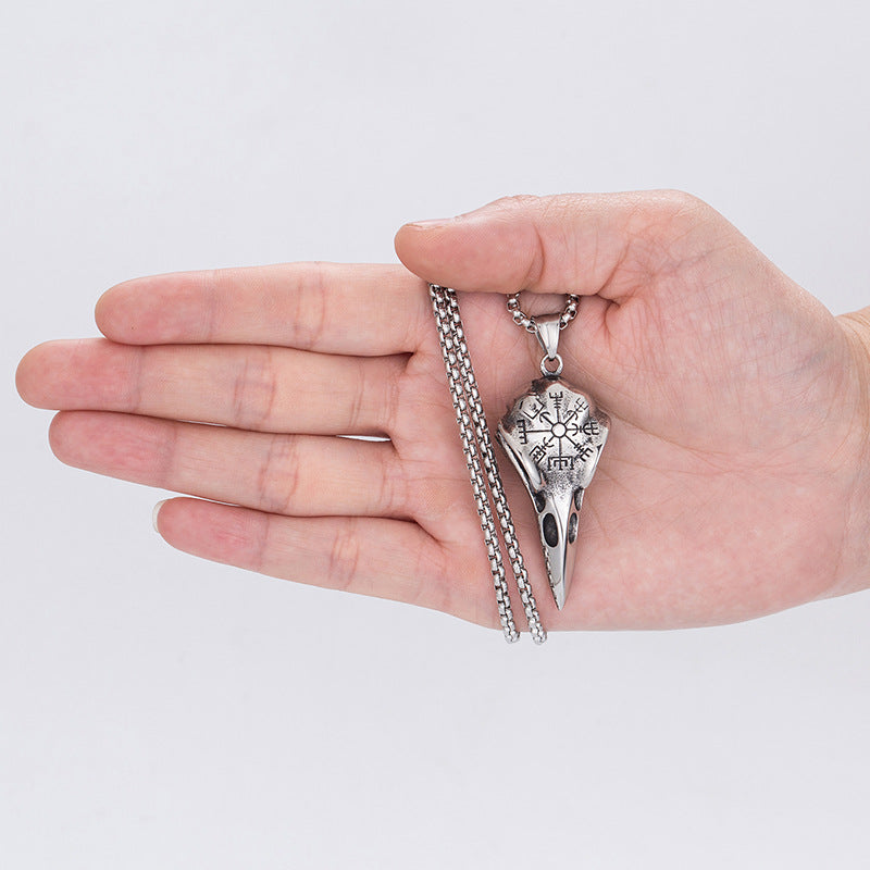Steel Necklace – Statement Viking Eagle Beak Pendant For Punk Style Hip Hop Accessory By Planderful