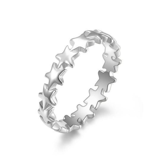Planderful Titanium Steel Five-Point Star Ring For Women Stackable Light Luxury Jewelry
