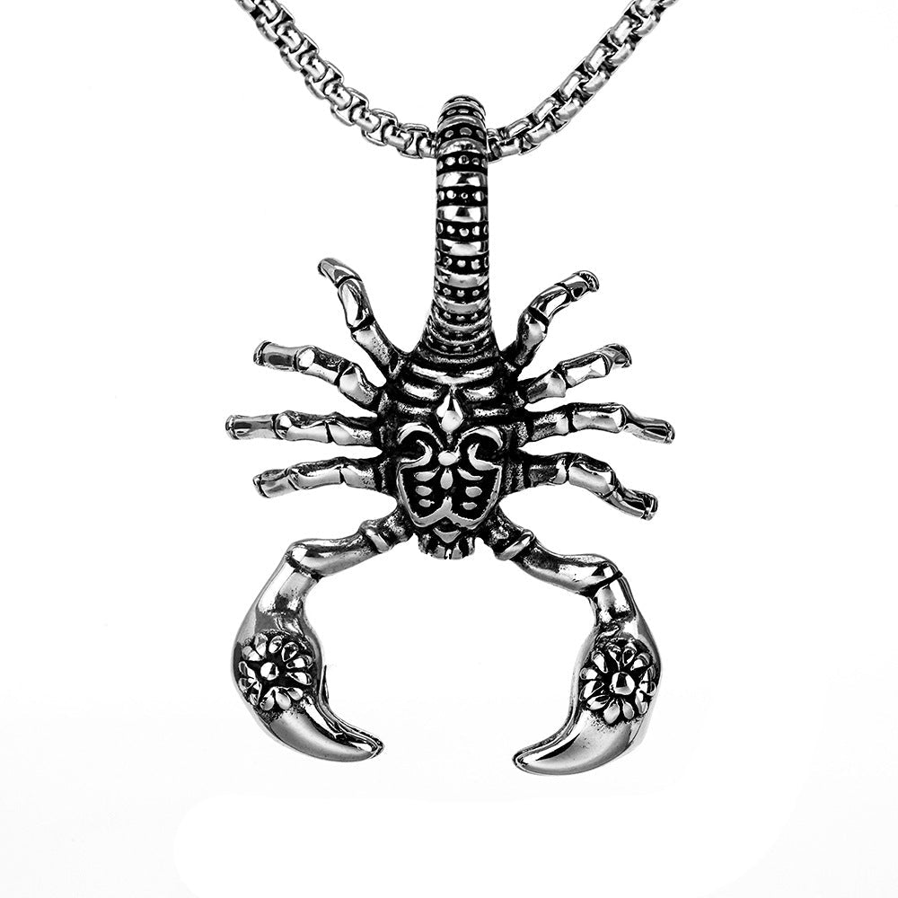 Vintage Scorpion Stainless Steel Men's Pendant Necklace