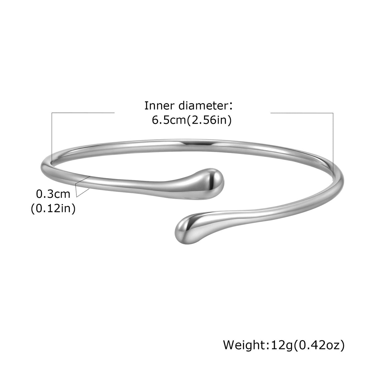 And Full-Gloss Water Drop Stainless Steel Bracelet Unisex