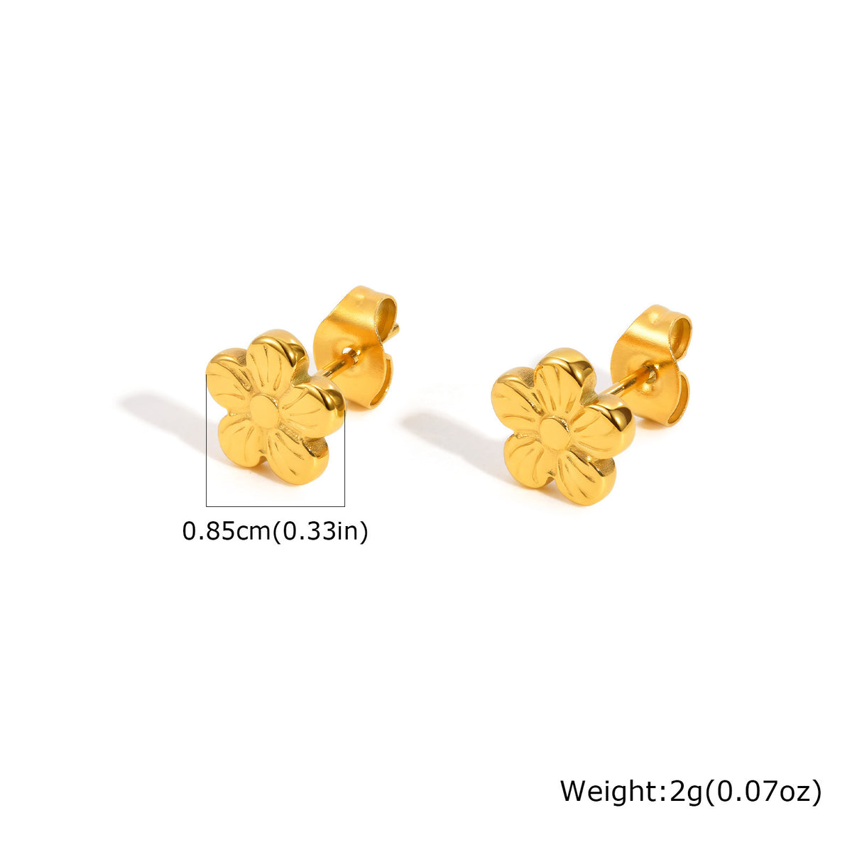 Stainless Steel Floral Gold-Plated Earrings