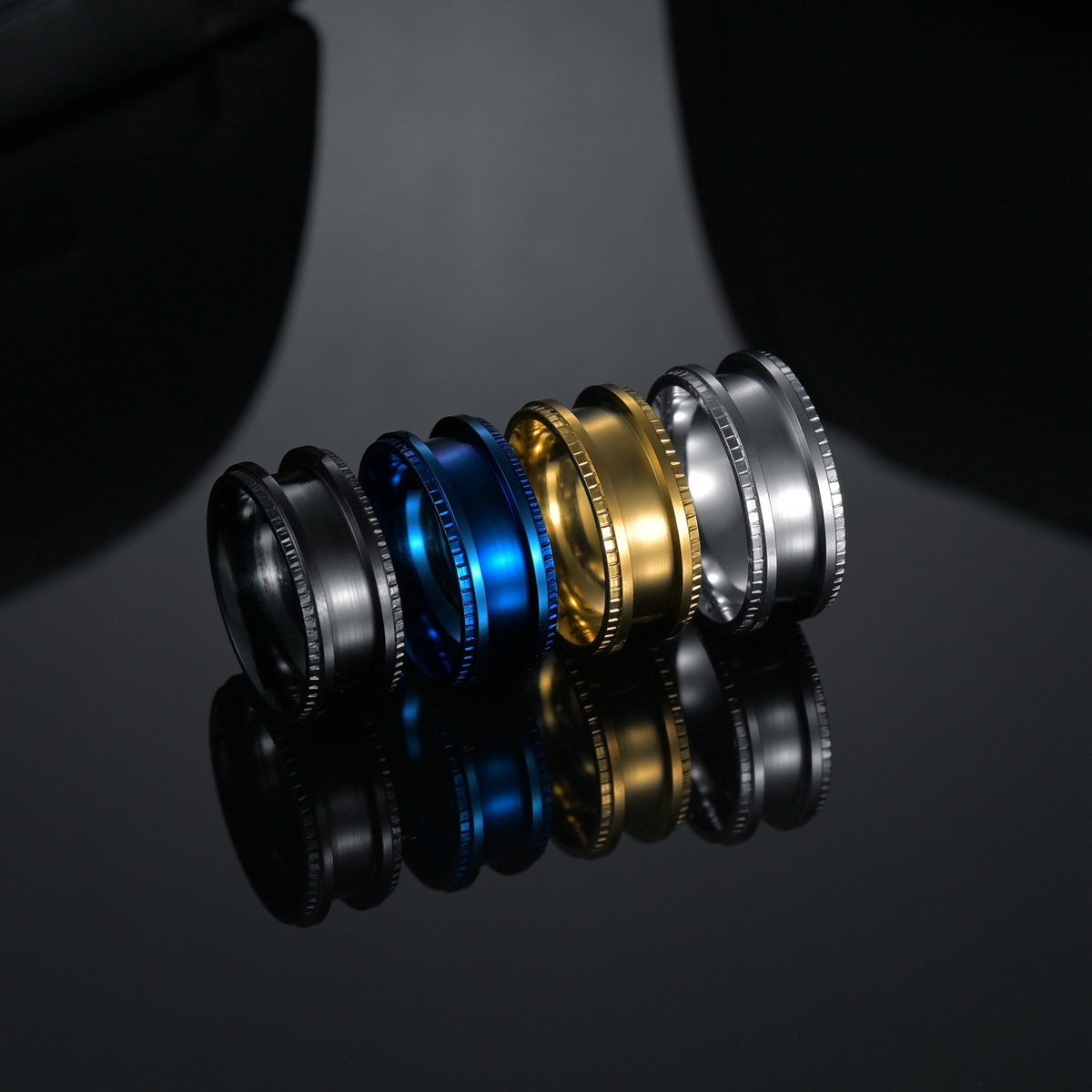 Stainless Steel Handcrafted Ring Set with Personalized Accessories for Men