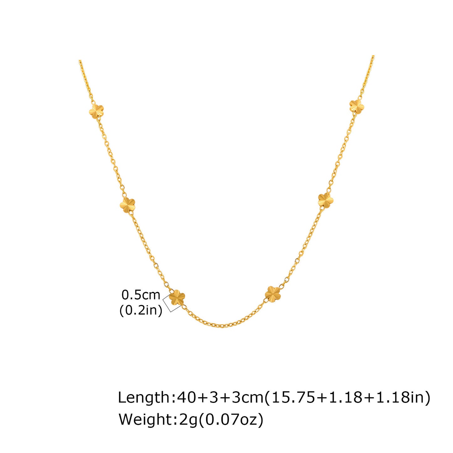 Stainless Steel Version Design Sexy Literary Flower Necklace Gold