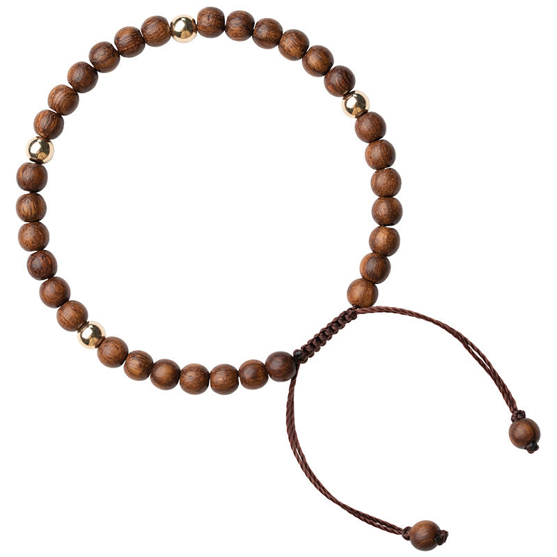 Golden Sandalwood Lucky Bead Bracelet
