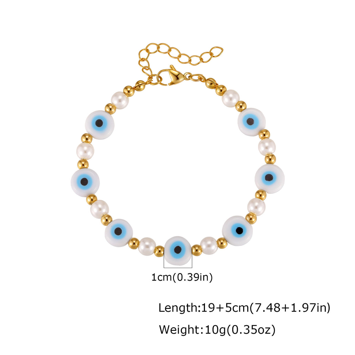 Devil's Eye Pearl Stainless Steel Bracelet