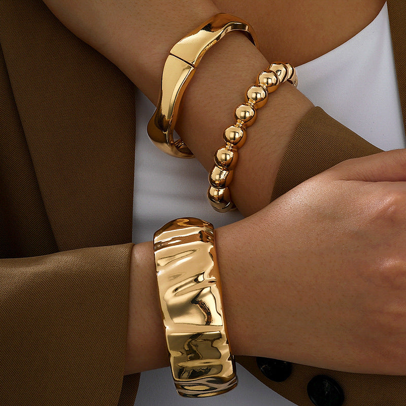 Planderful Vienna Verve Bracelet Set – Creative Heavy Metal Geometric Design