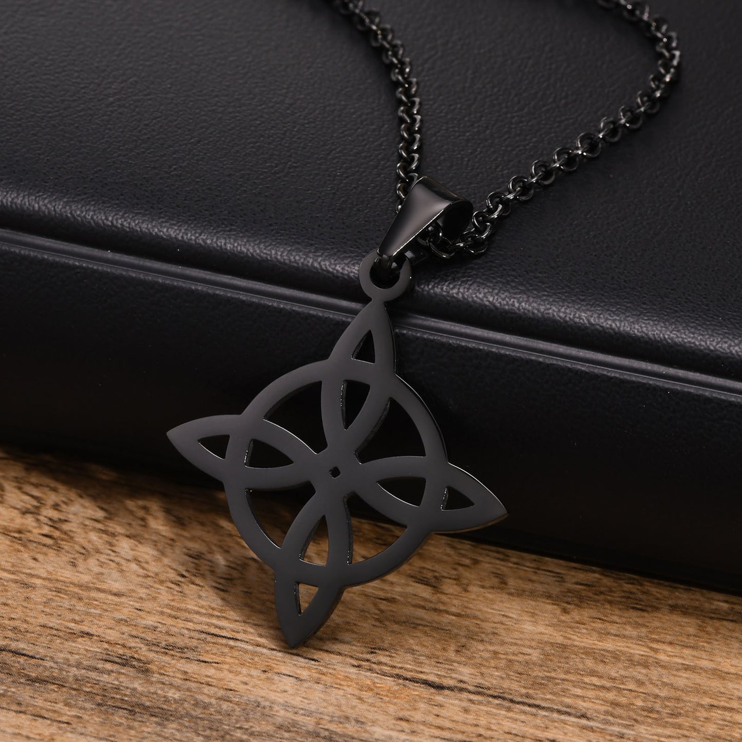 Stainless Steel Celtic Knot Pendant Black Men for Men
