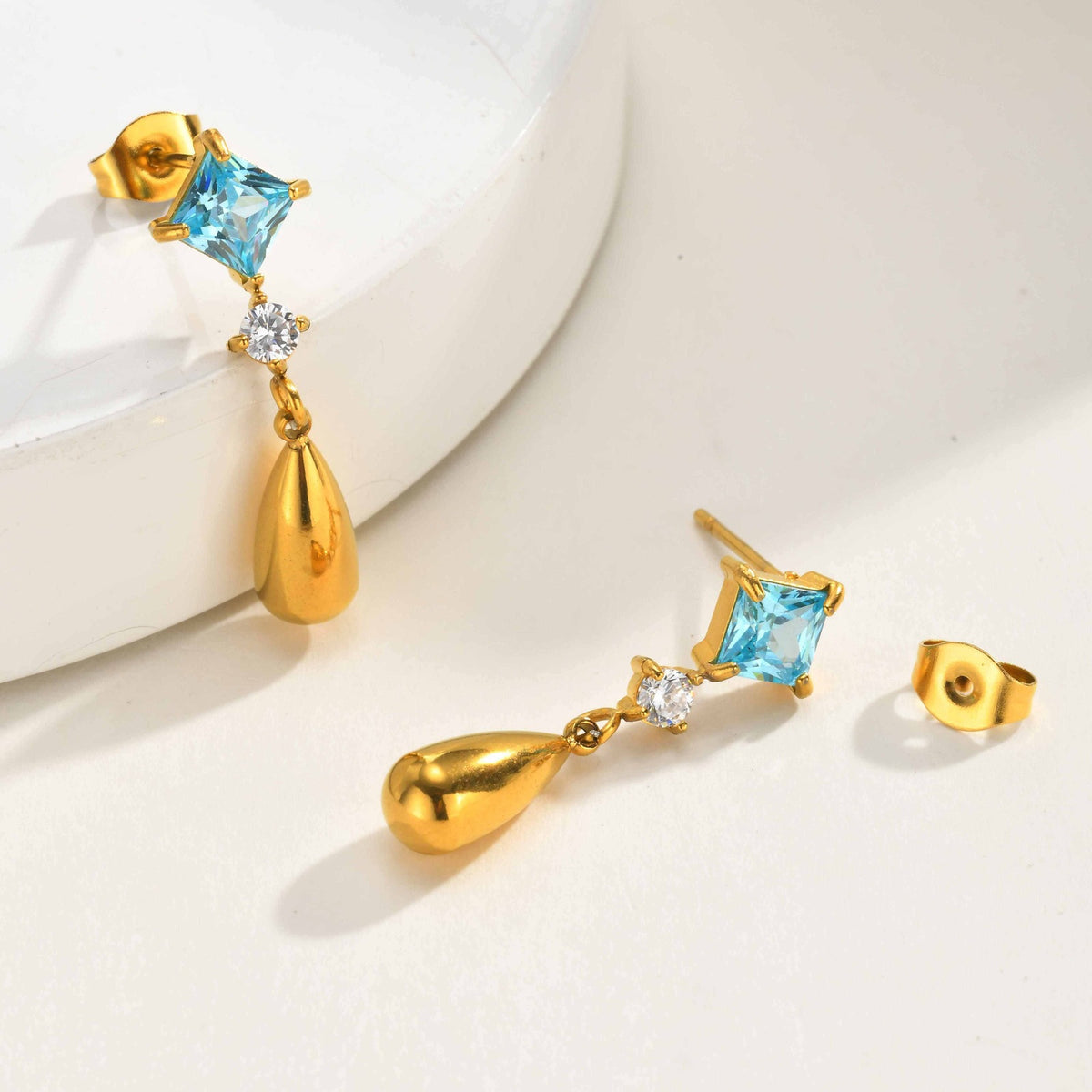 Stainless Steel Zircon Earrings