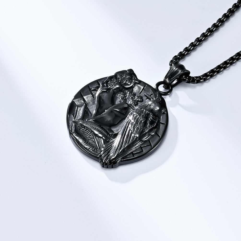 Cross-Border E-Commerce Jewelry Supply Nordic Viking Crow Necklace for Men
