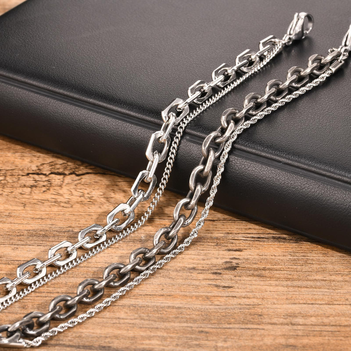 Bracelets Double Hip Hop Stainless Steel Bracelet