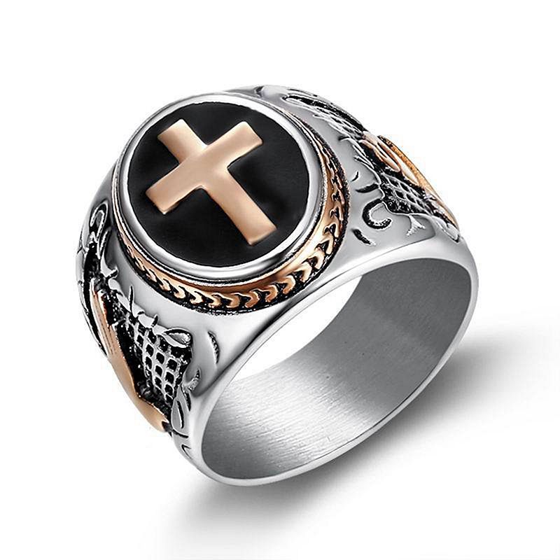 Planderful Hip Hop Ring Hand Of God Titanium Steel Gold Plated For Men Everyday Genie Sizes 7 To 13