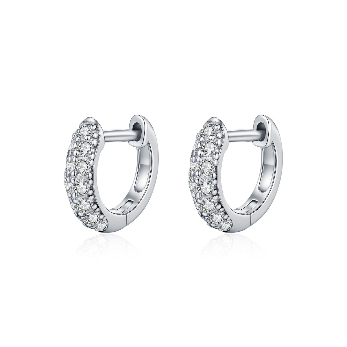 925 Sterling Silver Geometric Moissanite Earrings