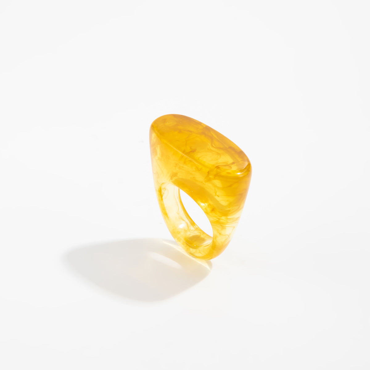 Planderful Vienna Verve Geometric 3D Cloud Pattern Statement Ring For Fashion Forward Women With Colorful Oval Accent