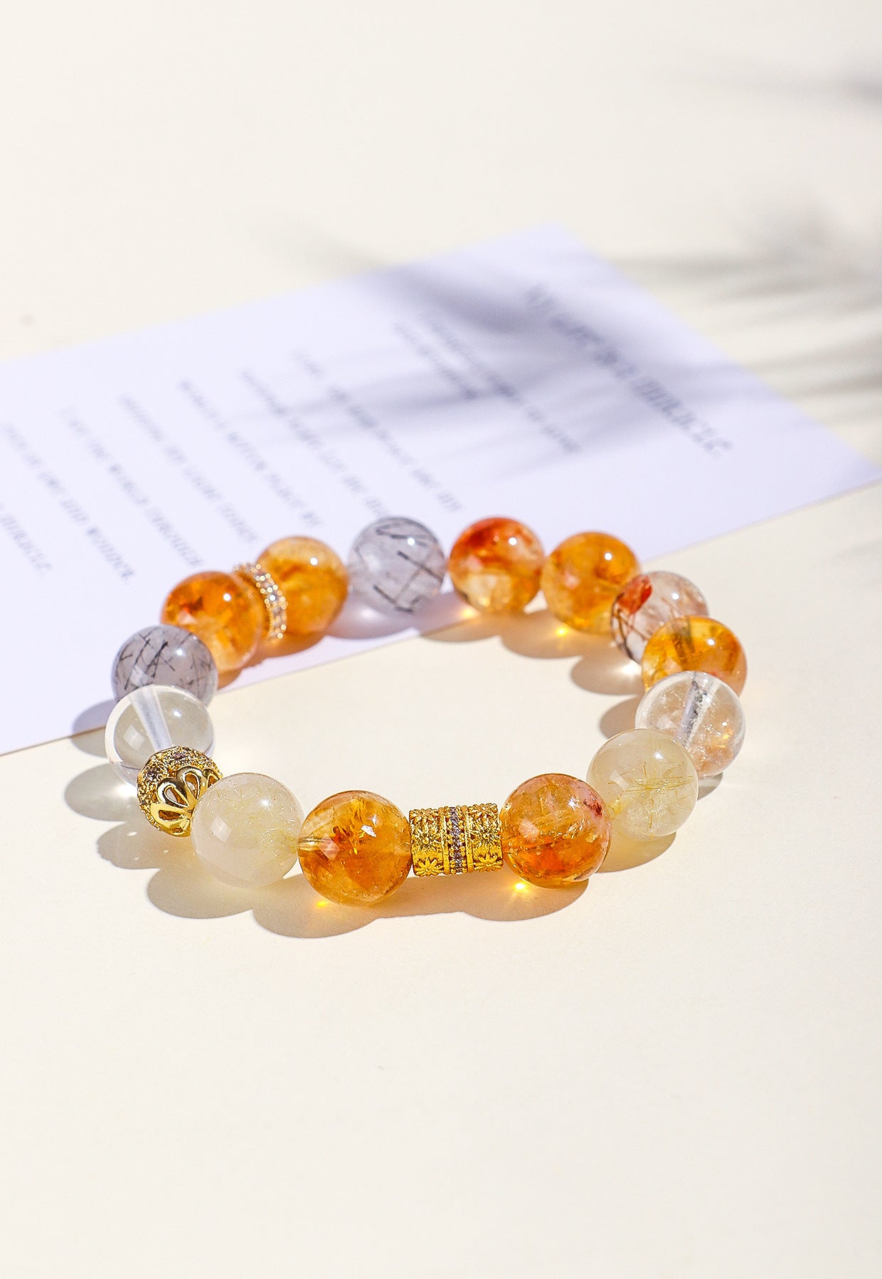 Planderful Fortune's Favor Bracelet – Elegant Black Gold Super Seven Crystal Design