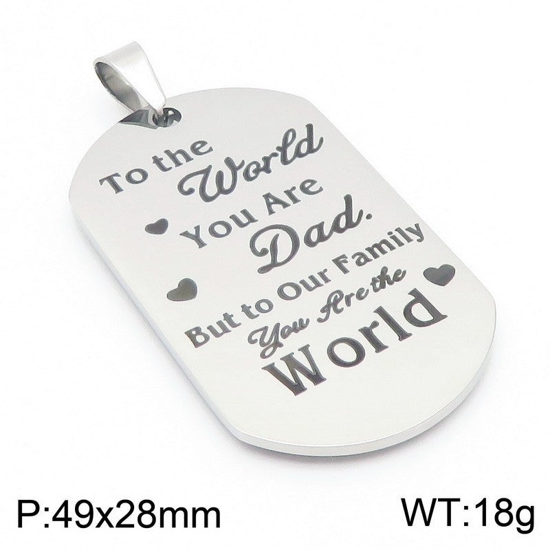 Planderful Titanium Steel Military Pendant Engraved For Dad