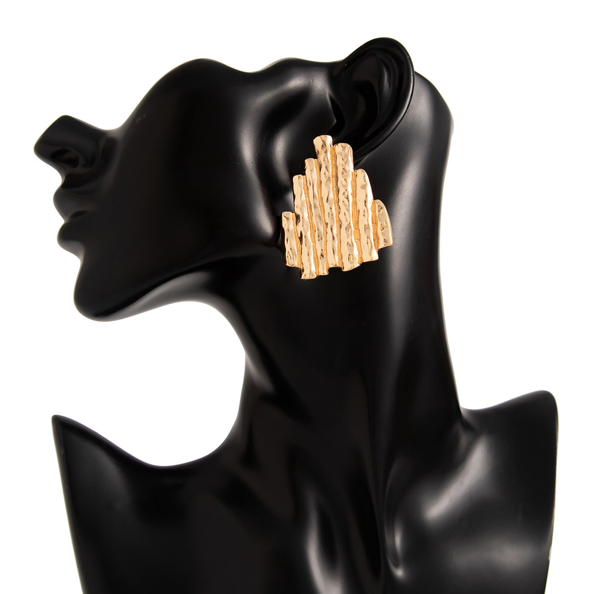Planderful Vintage Earrings Industrial Texture Pleated Irregular Studs Geometric Statement For Women