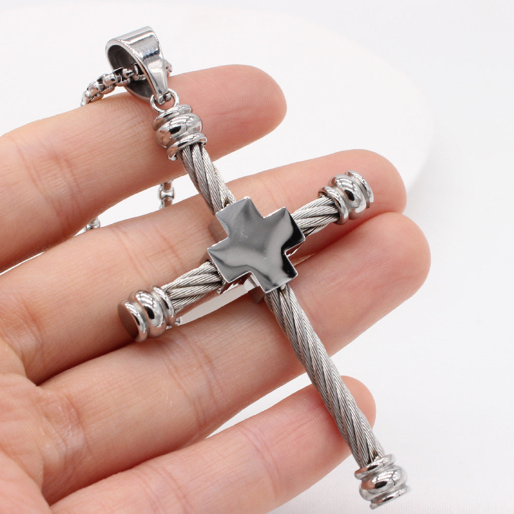 Titanium Steel Pendant Cross For Men And Women Unisex Protection Symbol Jewelry Planderful Everyday Genie Collection