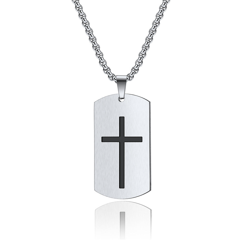 Elegant Stainless Steel Crusader Necklace for Discerning Men