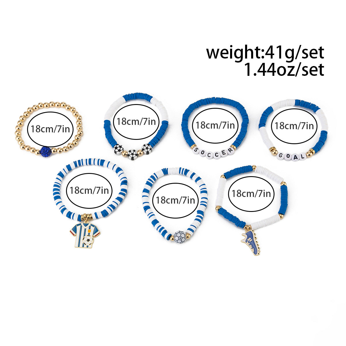 Planderful Premium World Cup Football Bracelet Europe United States Stacked Pendant Jewelry For Fans