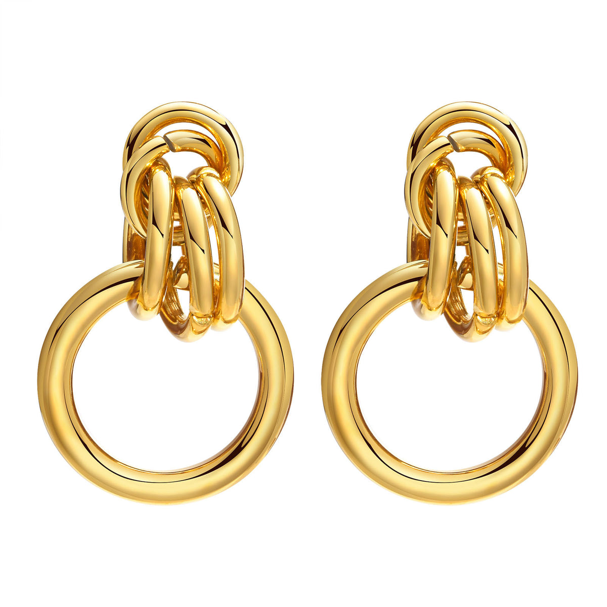 Modern Gold-Tone Stainless Steel Earrings