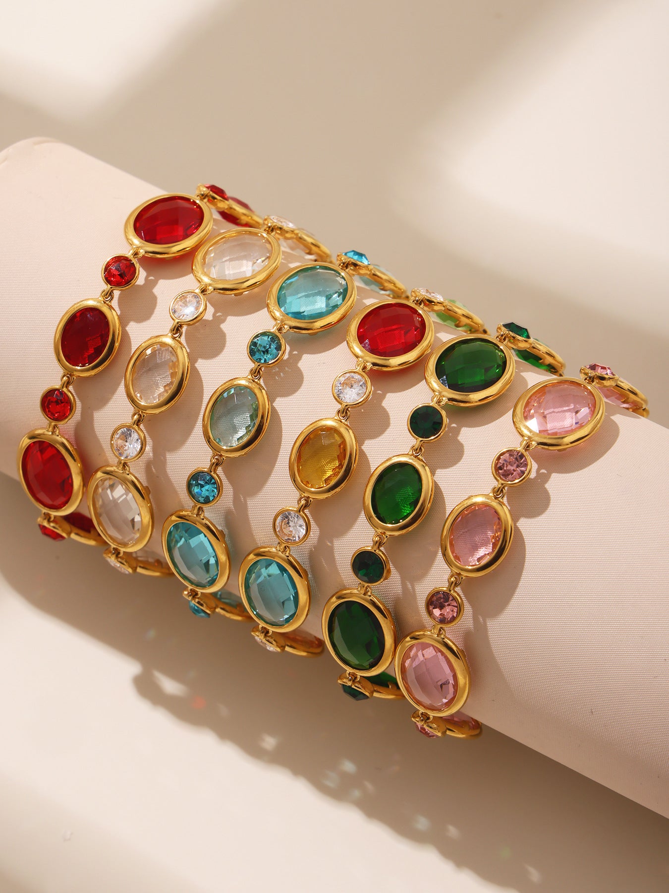 Planderful Dopamine Oval Czech Glass Bracelet For Women