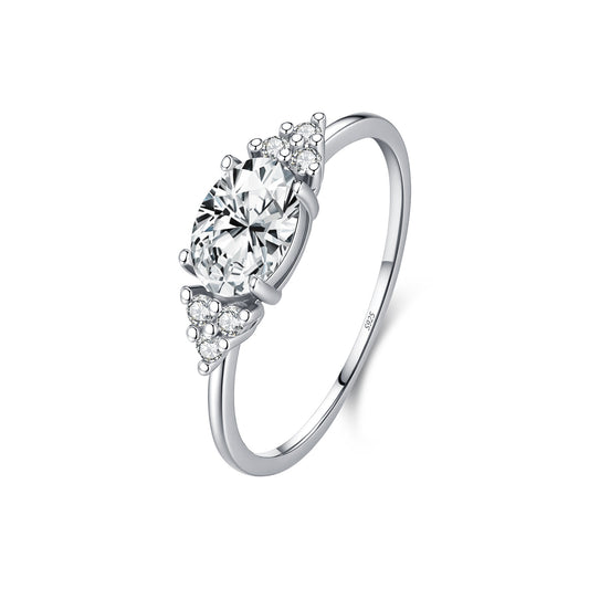 S925 Sterling Silver Brilliant Moissanite Solitaire Ring