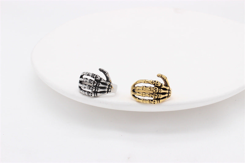 Titanium Steel Claw Skull Ring