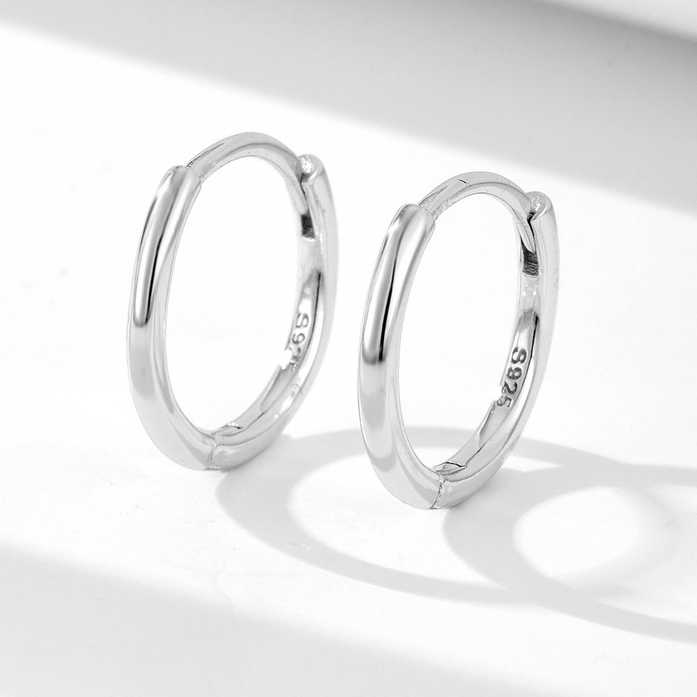 High-End 925 Sterling Silver Earrings Real Gold Glossy