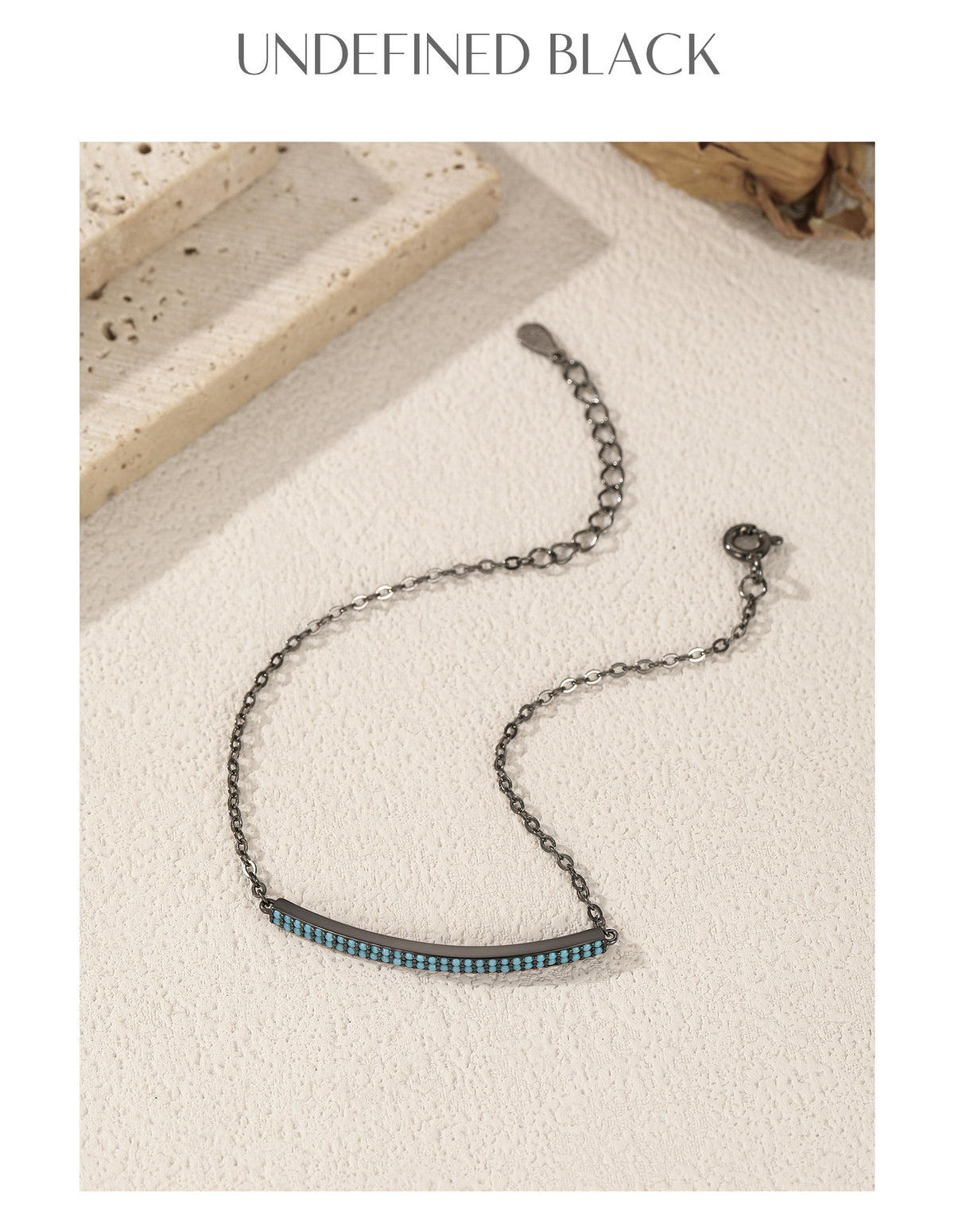 925 Sterling Silver Black Turquoise Two-Tone Bracelet