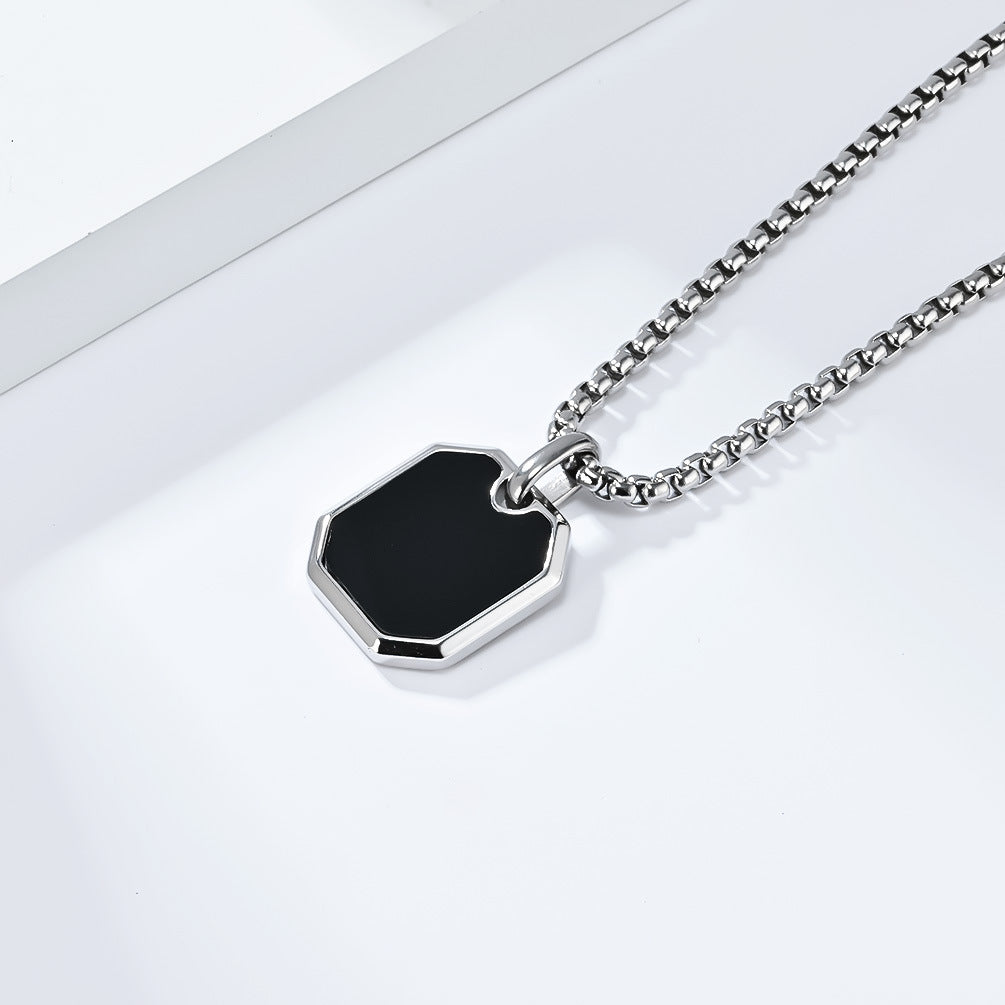 Planderful Everyday Genie Stainless Steel Square Pendant Necklace Unisex For Men And Women Protection Charm