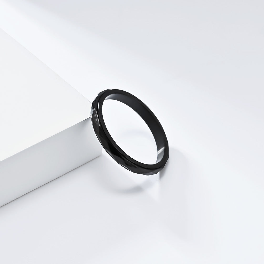 Steel Ring – Minimalist Geometric Rotating Rhombus