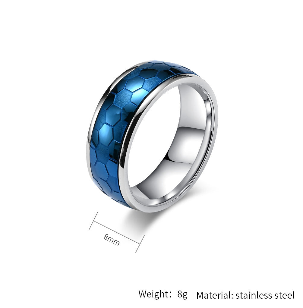 Planderful Football Ring For Fans World Cup Souvenir Titanium Steel Commemorative Ring Size 8 9 10 11 12 13