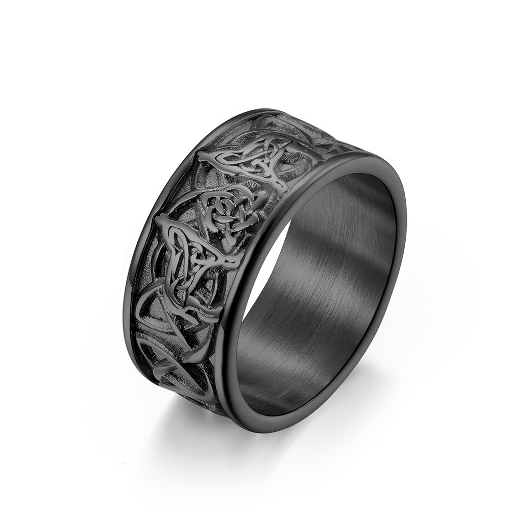 Amazon Nordic Viking Celtic Wolf Men's Stainless Steel Ring