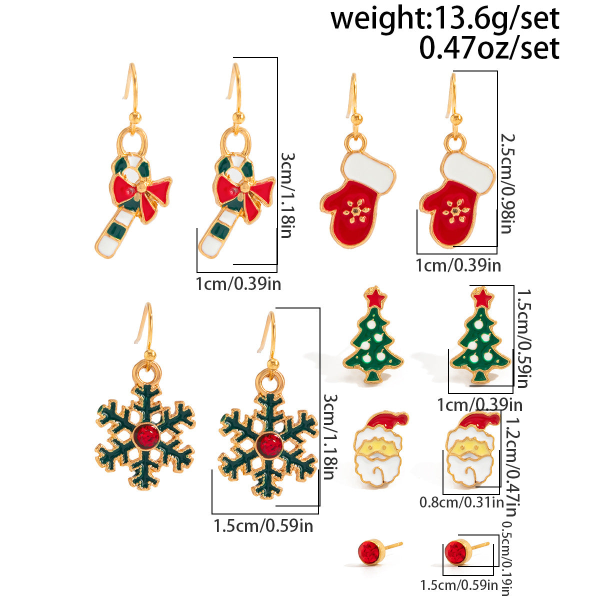 Planderful Christmas Snowflake Bell Earrings Set For Women Festive Pearl Elk Santa Cartoon Dripping Statement