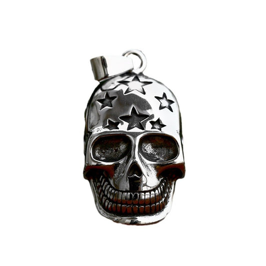 Retro Punk Hip Hop Stainless Steel Skull Pentagram Pendant for Men - Wholesale Titanium Steel Jewelry