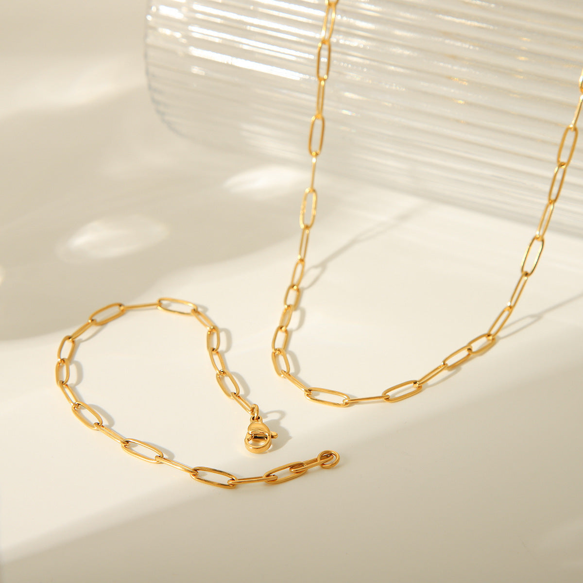 Planderful Jewelry Stainless Steel Five Piece Bracelet Set With Exquisite Twist Figaro Chains